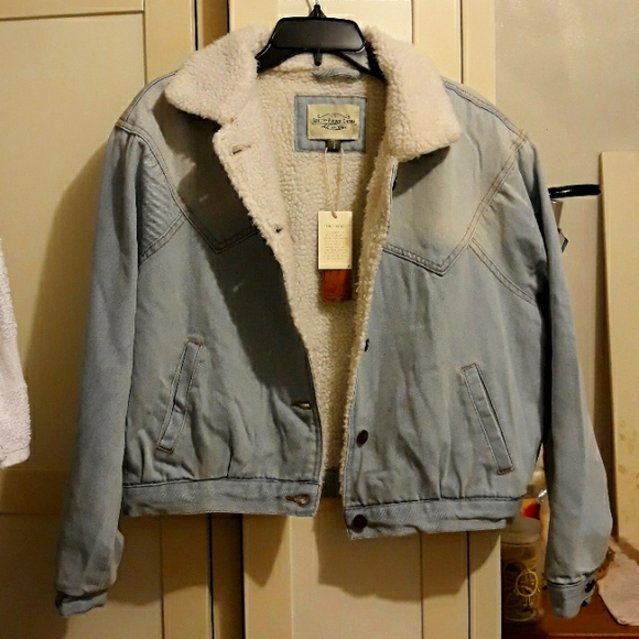 Ashley Vintage Charm Jackets & Blazers - Ashley Vintage Sherpa Denim Jean Jacket